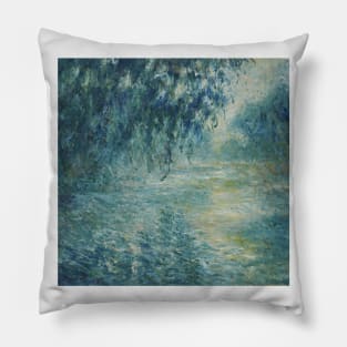 Morning on the Seine by Claude Monet Pillow