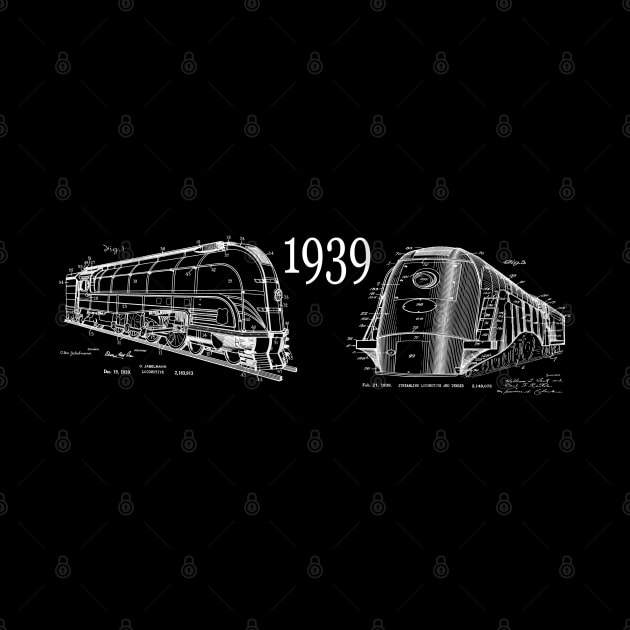 Vintage Locomotive Passenger Trains US Patents 1939 by MadebyDesign