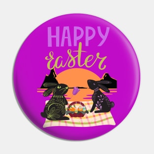 EASTER BUNNIES ON THE BEACH Pin