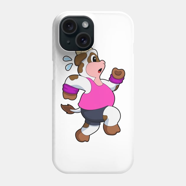 Cow at Running Phone Case by Markus Schnabel