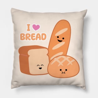 I Love Bread | by queenie's cards Pillow