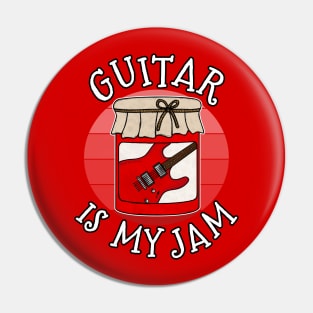 Guitar Is My Jam Electric Guitarist Musician Funny Pin