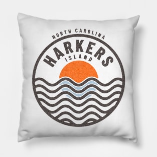 Harkers Island, NC Summertime Vacationing Sunrise Waves Pillow