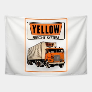 Retro Yellow Freight Systems Tapestry