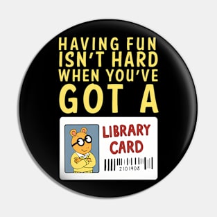 Arthur Library Card Pin