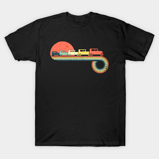 Car Classic 190s Retro Vintage Sunset Rainbow Color - Car - T-Shirt ...