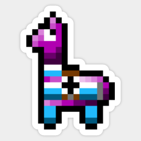 lama minecraft edition autocollant - pixel art minecraft fortnite lama