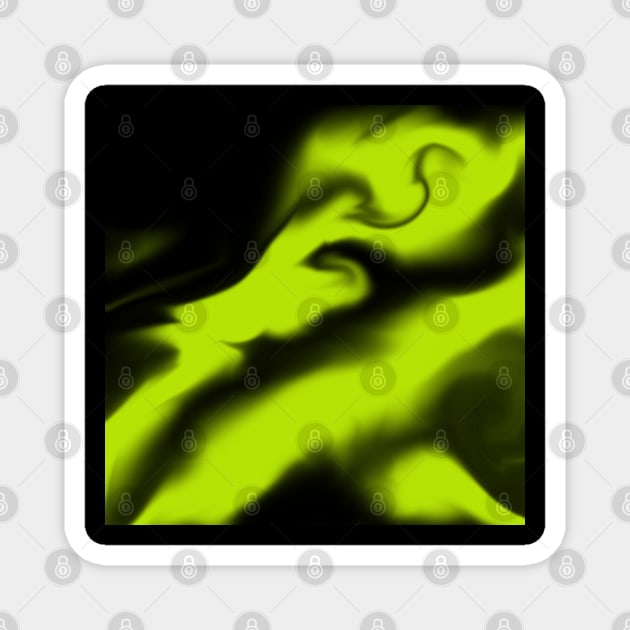 Abstract 3 - Black and Lime Green Magnet by LAEC