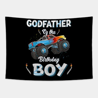 Godfather Of The Birthday Boy Monster Truck Bday Party Men Tapestry