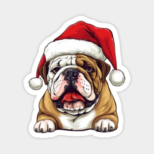 Bulldog Christmas Magnet