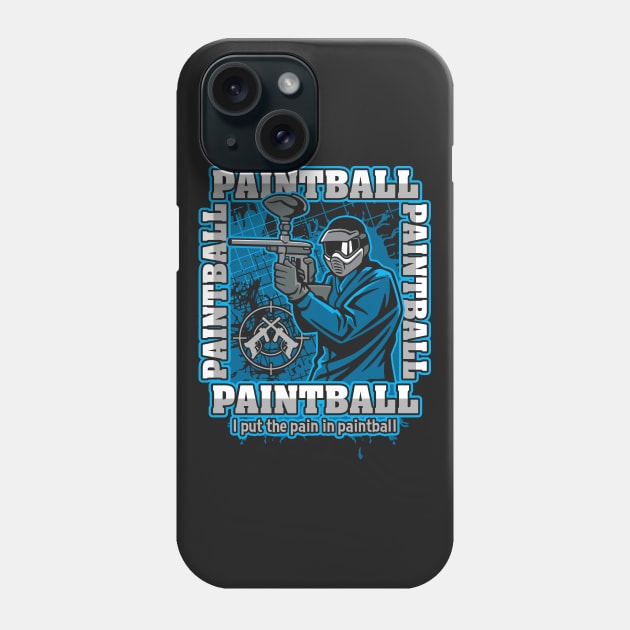 Paintball Player Blue Team Phone Case by RadStar