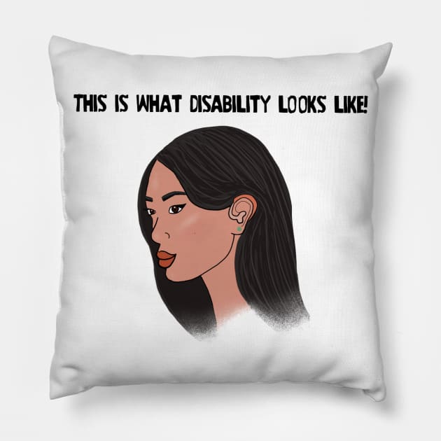 This What Disability Looks Like Hearing Aid Pillow by Dissent Clothing