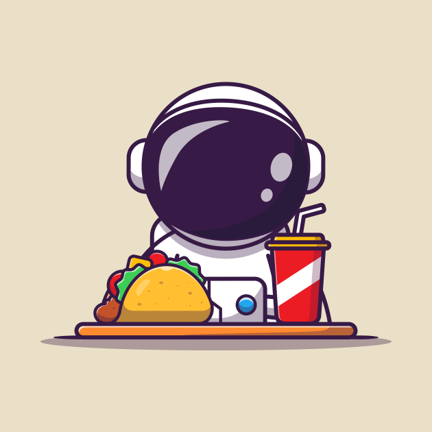 Cute Astronaut With Taco And Soda by Catalyst Labs