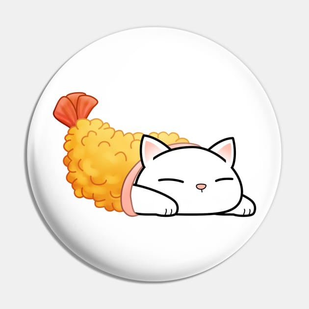 Chubby Cat Shrimp Tempura Pin by Takeda_Art