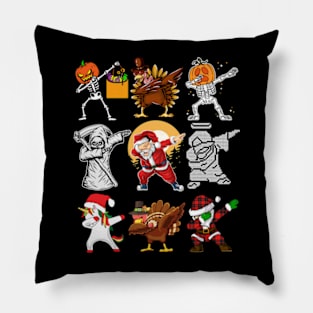 Christmas Thanksgiving Halloween Boys Dabbing Pillow