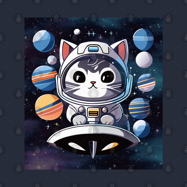 Cosmic Cat: Scottish Gray in Space Adventure by linann945