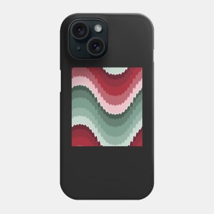 Bargello waves pattern red and green Phone Case