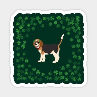 Beagle Dog with Saint Patrick's Day Theme Magnet