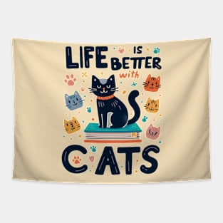 Life is Better With Cats Tapestry