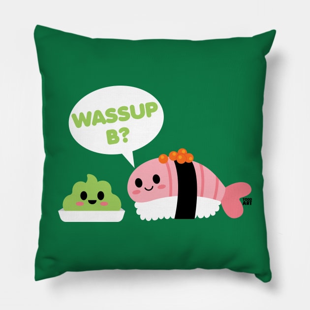 WASSAP B Pillow by toddgoldmanart