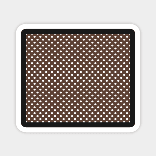 Brown and White Polka Dot Pattern Magnet