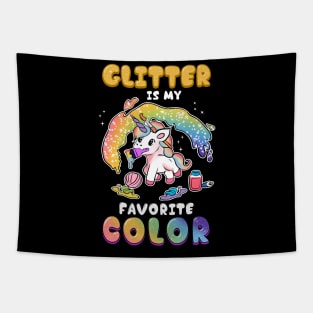 Cute & Funny Glitter Is My Favorite Color Unicorn Tapestry