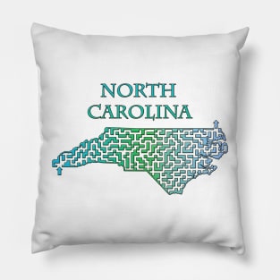 State of North Carolina Colorful Maze Pillow