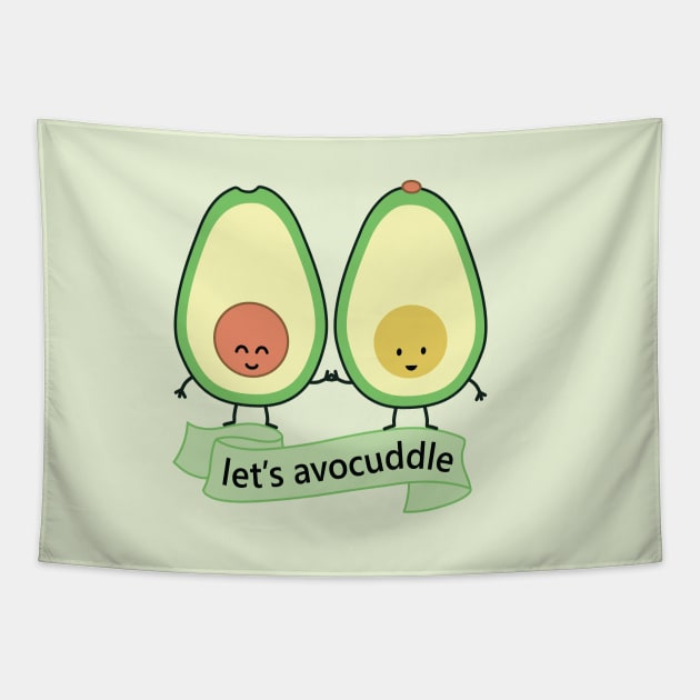 let's avocuddle | by queenie's cards Tapestry by queenie's cards