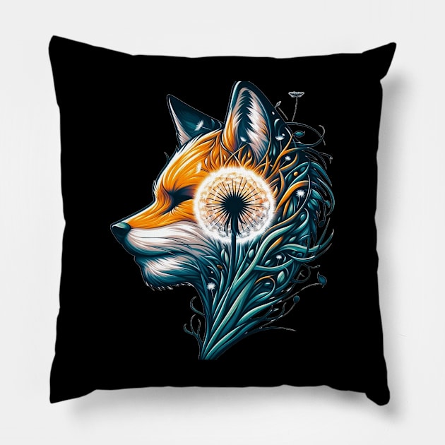 Dandelion fox AI Pillow by DorianFox