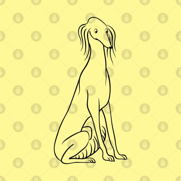 Sitting Saluki by illucalliart