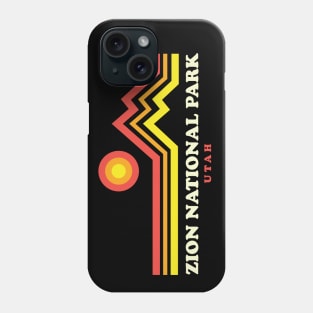 Zion National Park Hikes Retro Mountain Zion Park Utah Phone Case