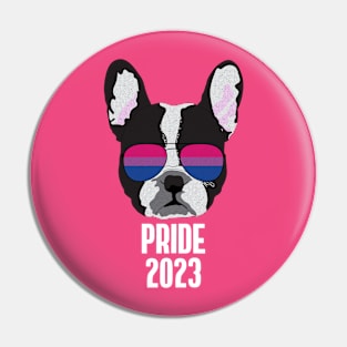 PRIDE 2023 - Boston Terrier Dog Bi Bisexual Pride Flag Pin