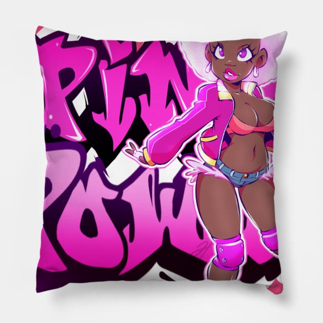 PINK POWER Pillow by João Henrique Artworks