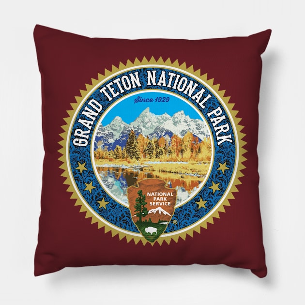 Grand Teton National Park Pillow by 