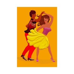 Cuban salsa dancers - Paper cut art T-Shirt