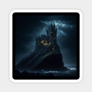 Dark and stormy night- horror castle Magnet