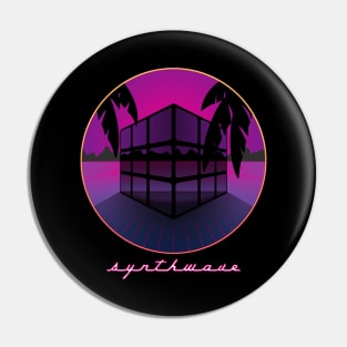 Synthwave Cube Pin