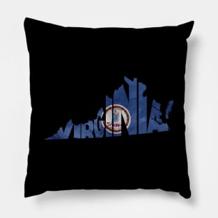 Virginia Typo Map Pillow