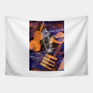 Musical Memories 4 Faux Chine Colle Print Digitized Tapestry