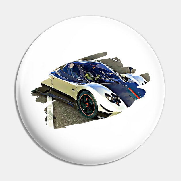 Pagani Zonda Cinque Art Print Pin by Auto-Prints