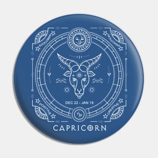 Capricorn Astrological Sun Sign Zodiac Pin