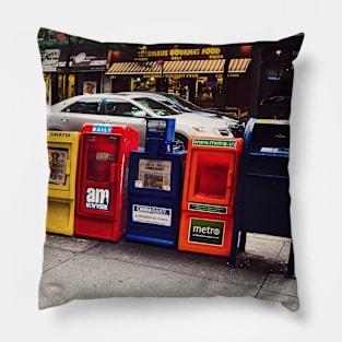 Newspapers Street Upper West Side Manhattan NYC Pillow