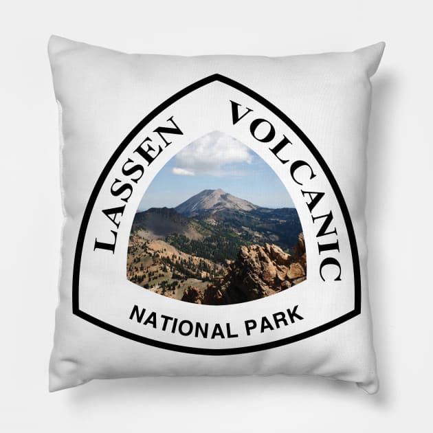 Lassen Volcanic National Park shield Pillow by nylebuss