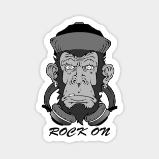 Rock On Monkey Headphones Magnet