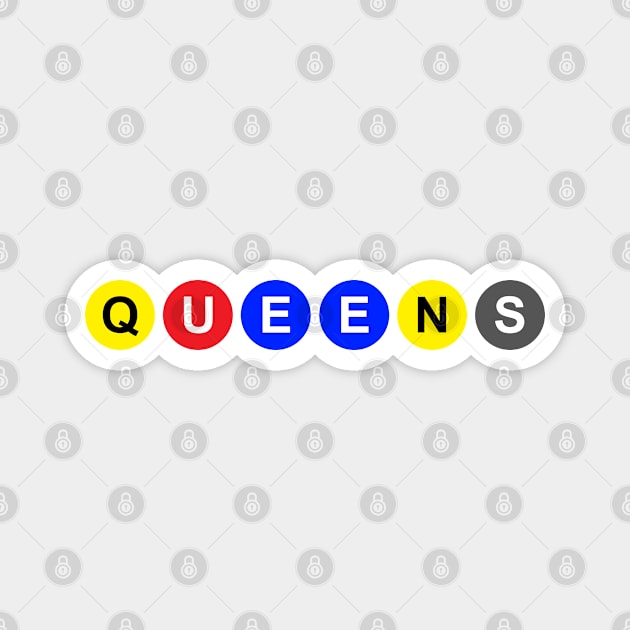 Queens in Subway Bubbles Magnet by bpcreate