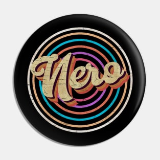 vintage circle line color Nero Pin