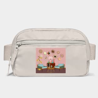 Mid century brick wall with clock collection Bag