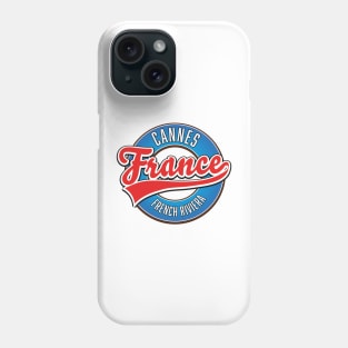 Cannes French Rivera France retro logo Phone Case