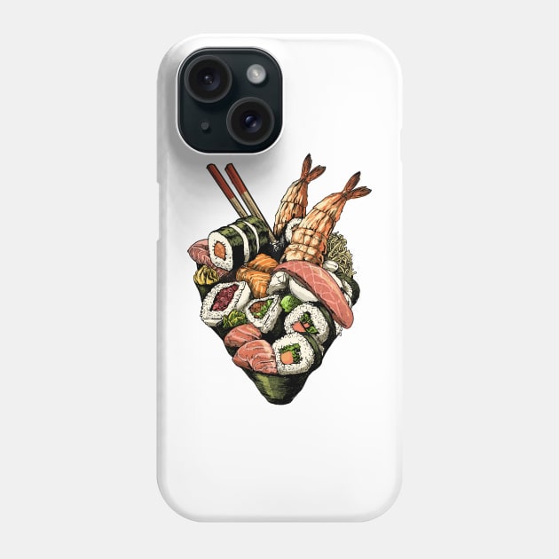 Sushi Heart Phone Case by GoshWow 