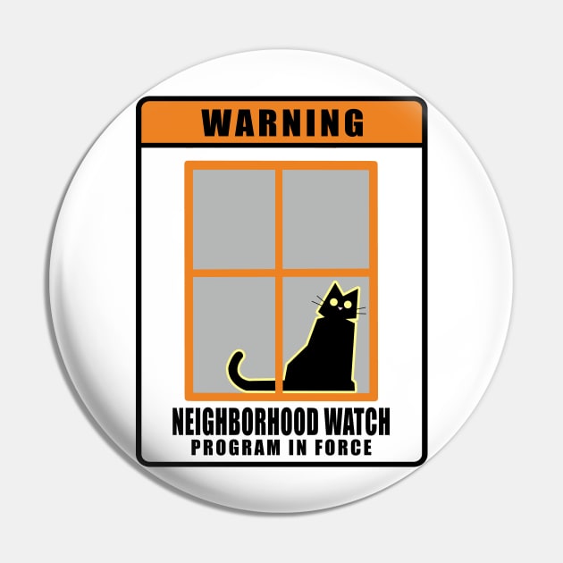 Neighborhood Watch Cat Shirt Pin by xenotransplant